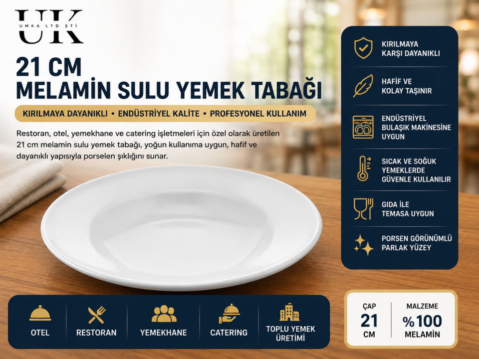 21 CM PORMEL Melamin Sulu Yemek Tabağı
